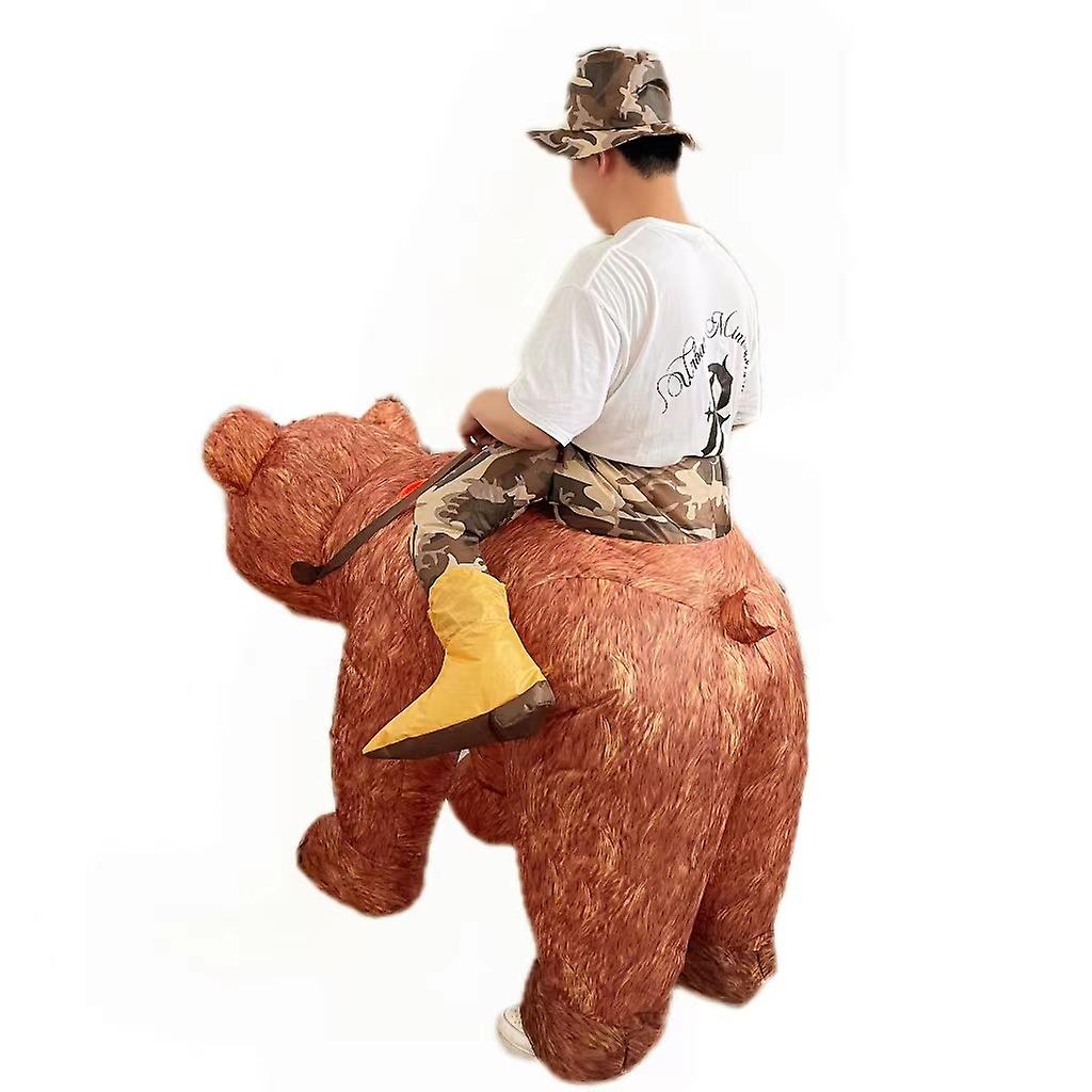 هالوين جديد ركوب الدراجات الدب نفخ زي لعب دور مضحك وواقعي زينة مضحك الملابس