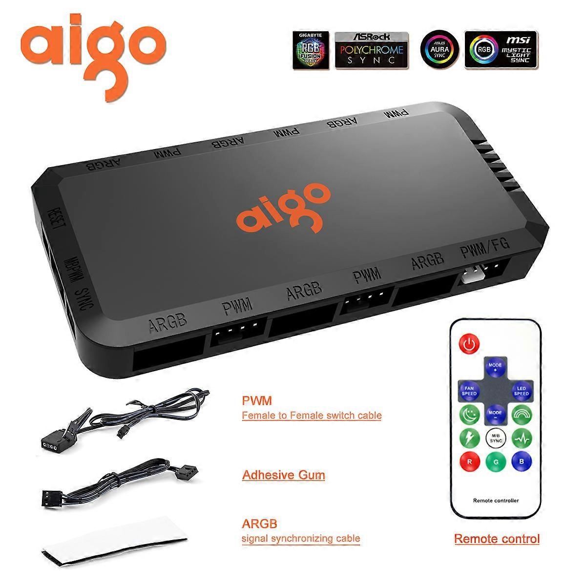 LBQ Aigo AR12PRO white 120mm rgb fan 4pin PWM Cooling fan 3pin5v Unlimited space argb 12cm ventilador PC gamer Computer Case fan