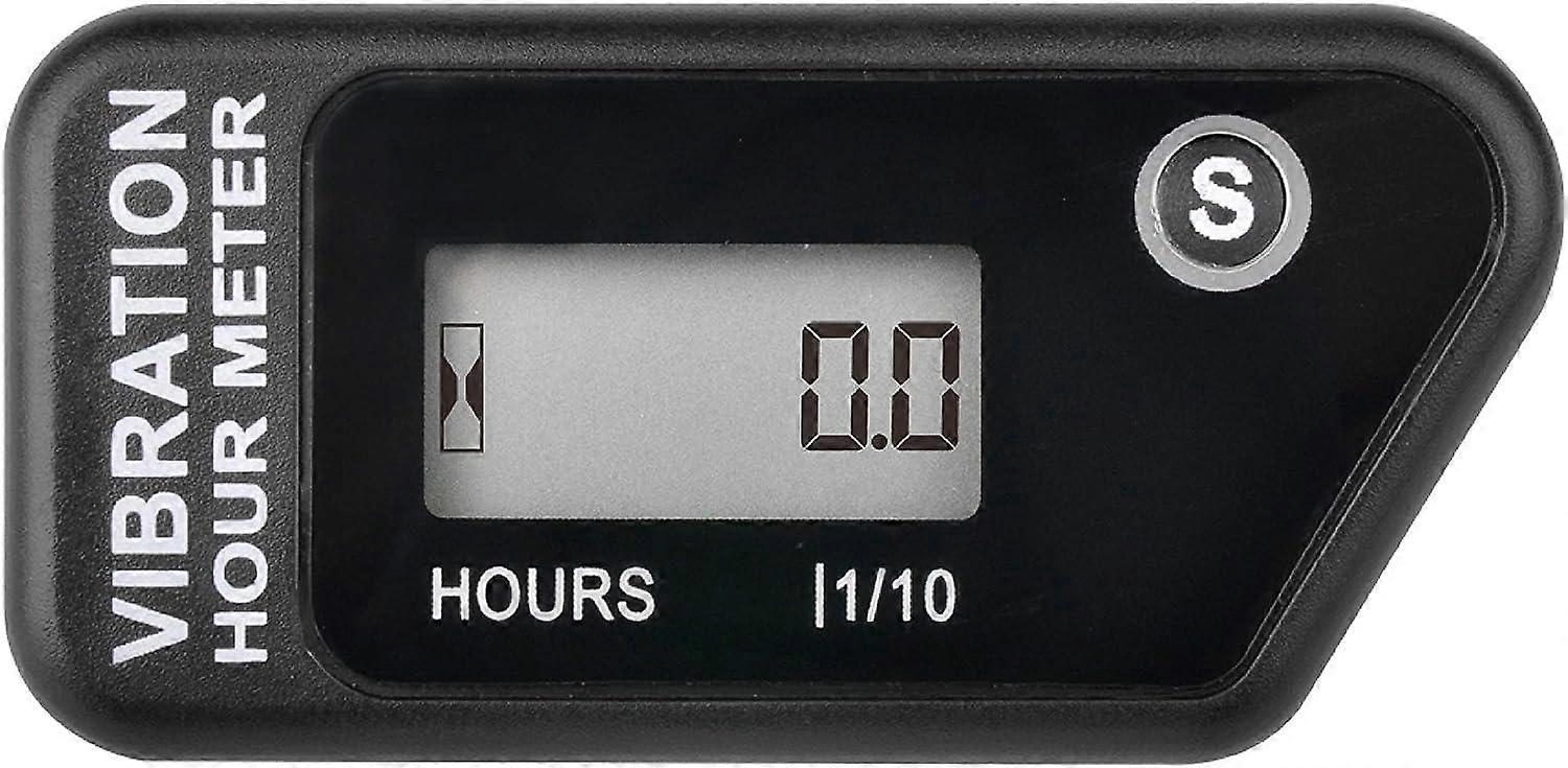 Digital Self-Powered Wireless Hour Meter, Vibration Activated, Resettable Work Timer, User Lockout S