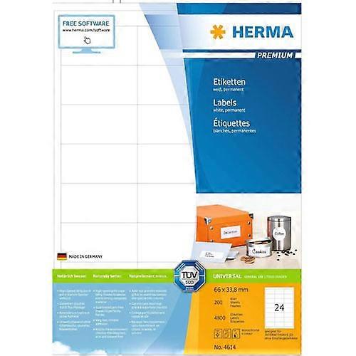 Herma Superior Quality Permanent Adhesion Premium Labels A4 66mm 200 Pieces