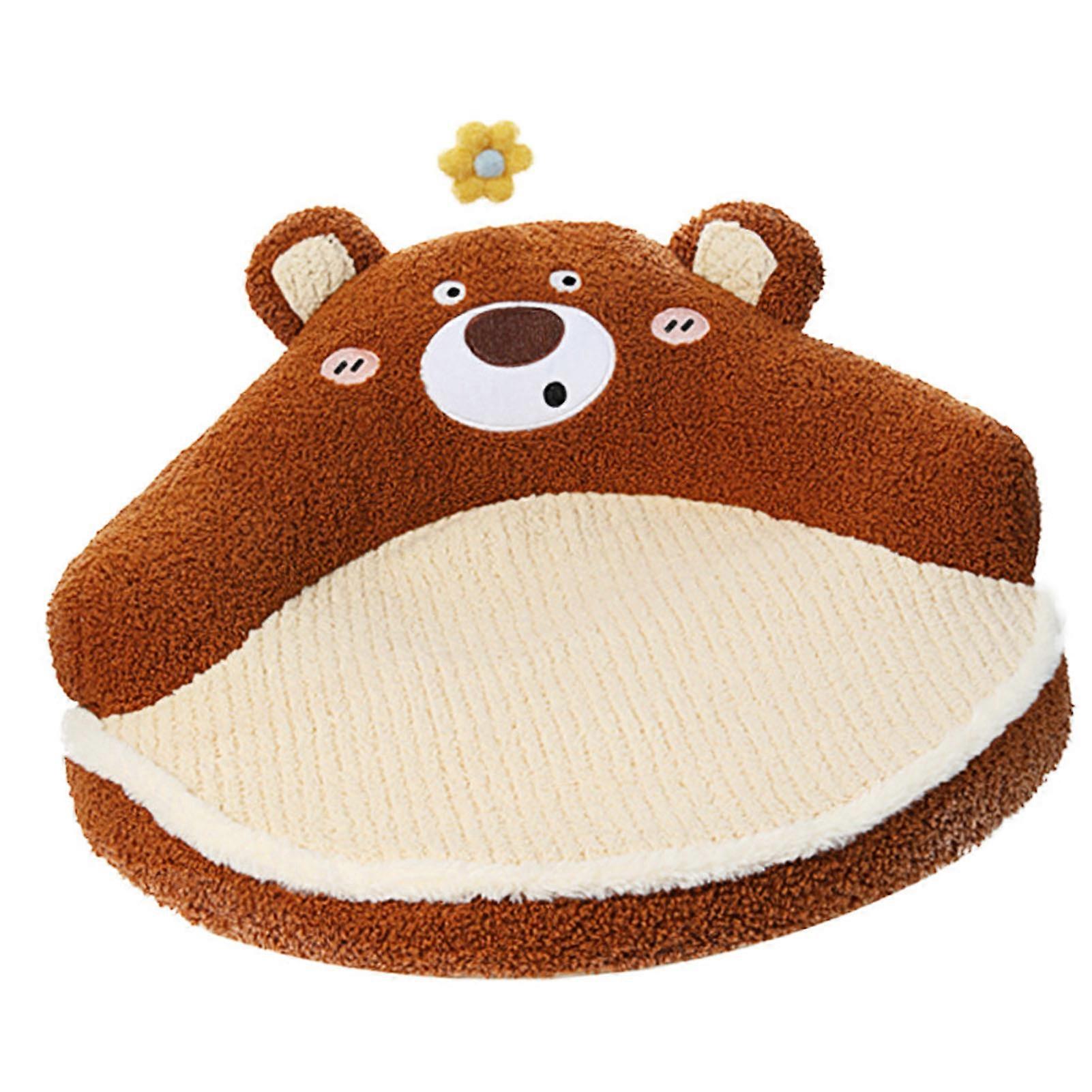 حصيرة نوم القط ناعمة دافئة تمنع الانزلاق قابلة للغسل وسادة سرير لطيفة للحيوانات الأليفة قابلة للغسل مع وسادة للأرانب جرو الدب M 50 سم / 19.7 بوصة قطر