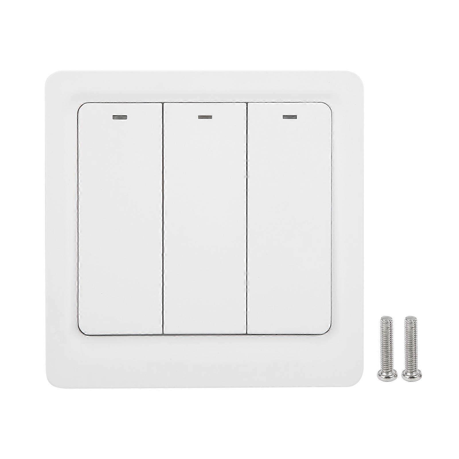 Wall Smart Light Switch Push Button Zero Fire 3 Gang 600w Abs For Tuya Ac 110240vfor Zigbee