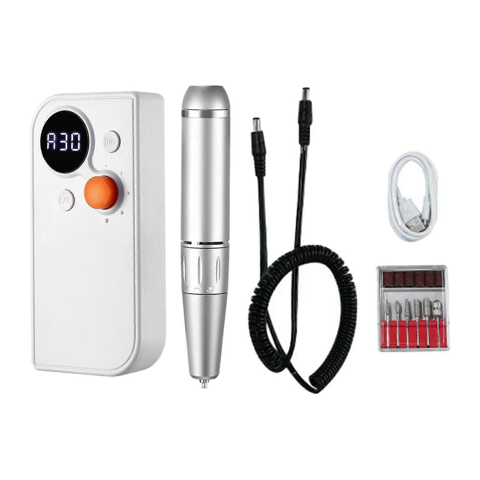 Trapano per unghie portatile Lima per unghie elettrica per lucidatura Routing Taglio bianco