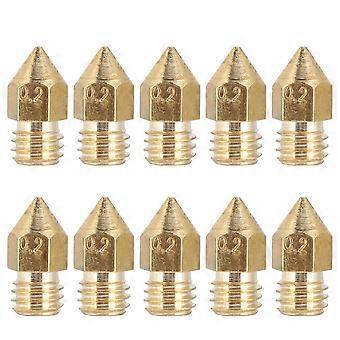 10pcs 3D-Drucker Mk8 Messing-Düsen-Extruder-Düse 1,75/0,2 mm Filament-Drucker-Extruder-Düse