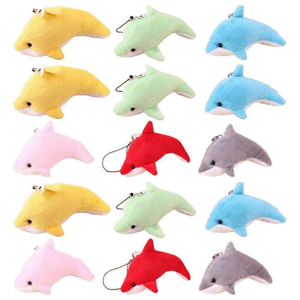 25Pcs Cartoon Dolphin Keychains Decorative Dolphin Pendants Plush Bag Pendants