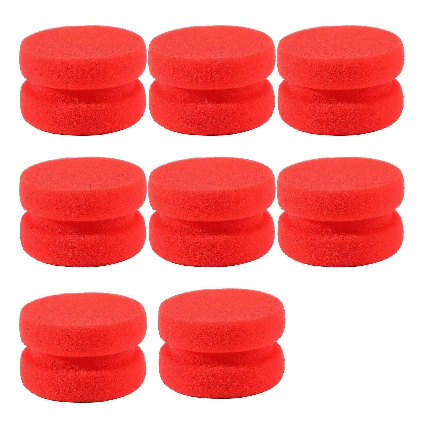 8 Pack Paint Sponge Applicator Detail Sponge Paint Round Wax Applicator Tire Shine Applicator (Red)