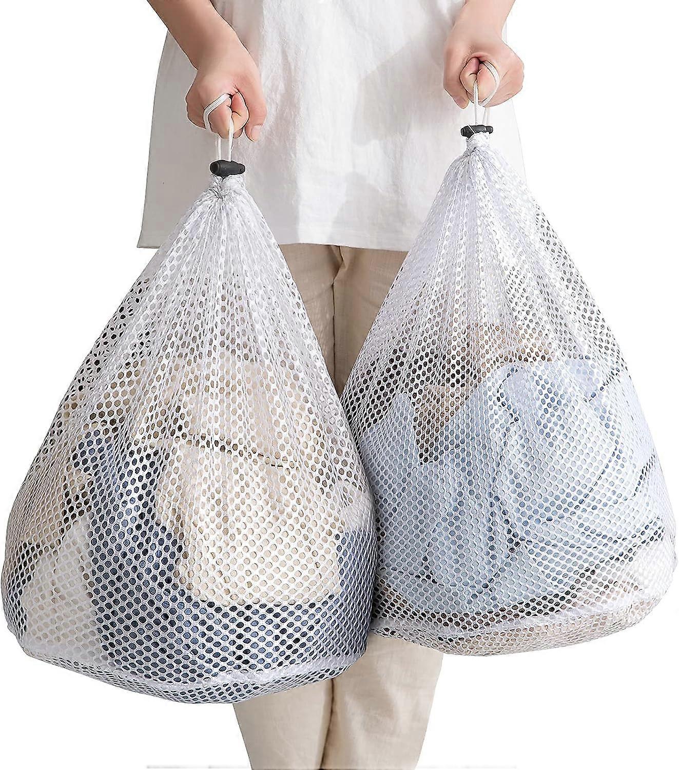 Mesh Laundry Bag - Extra Large Bags with Drawstring - Travel Friendly