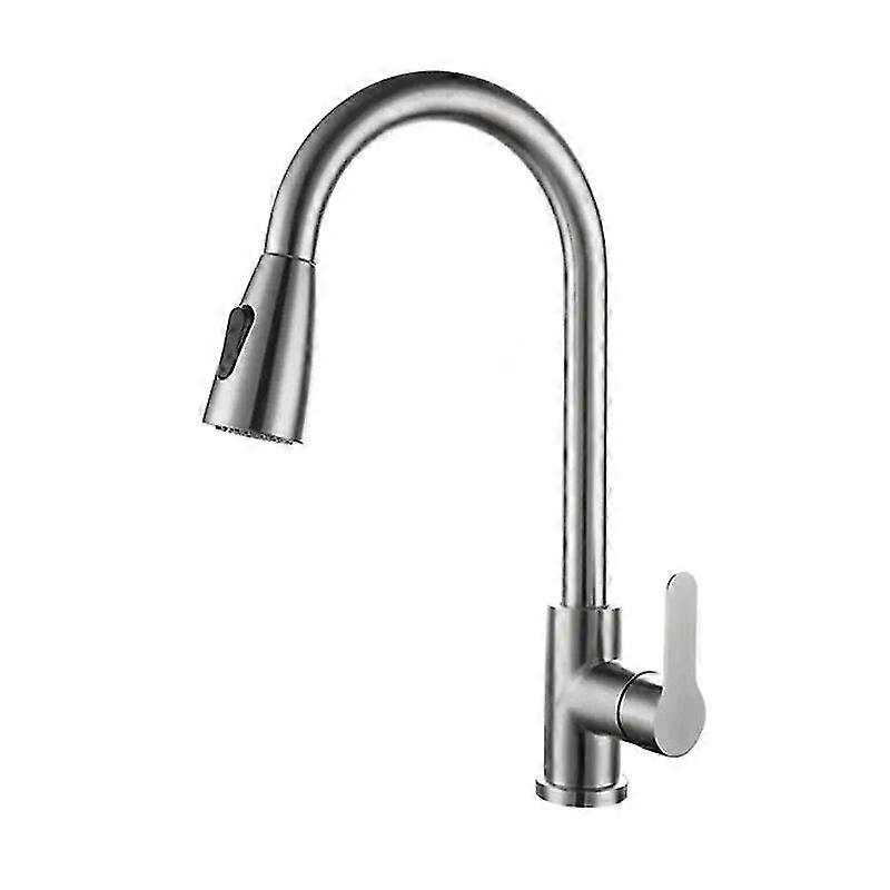 Haute qualitéRobinet d’eau extractible 2 modes de pulvérisation Rotation à 360 degrés Mélangeur d’eau chaude et froide en acier inoxydable pour la cuisine