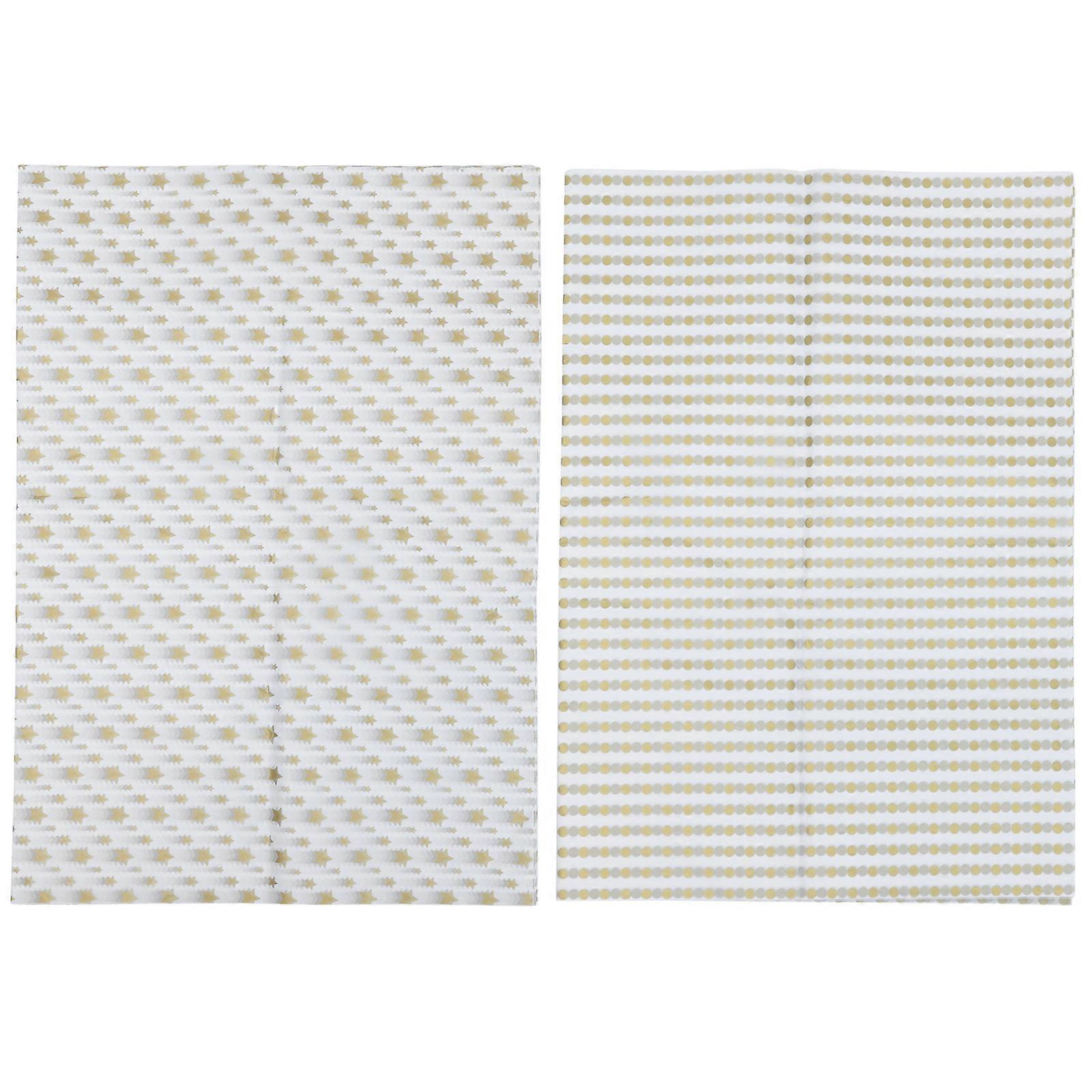 40 Sheets Golden Series Wrapping Papers Dot Star Printed Flower Wrappers