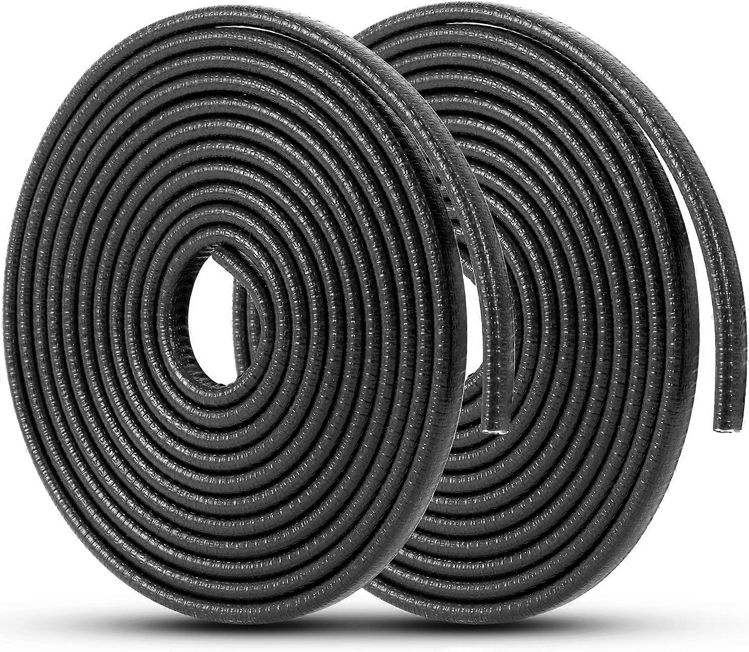 2 x 10m U type rubber door protection rolls (black)