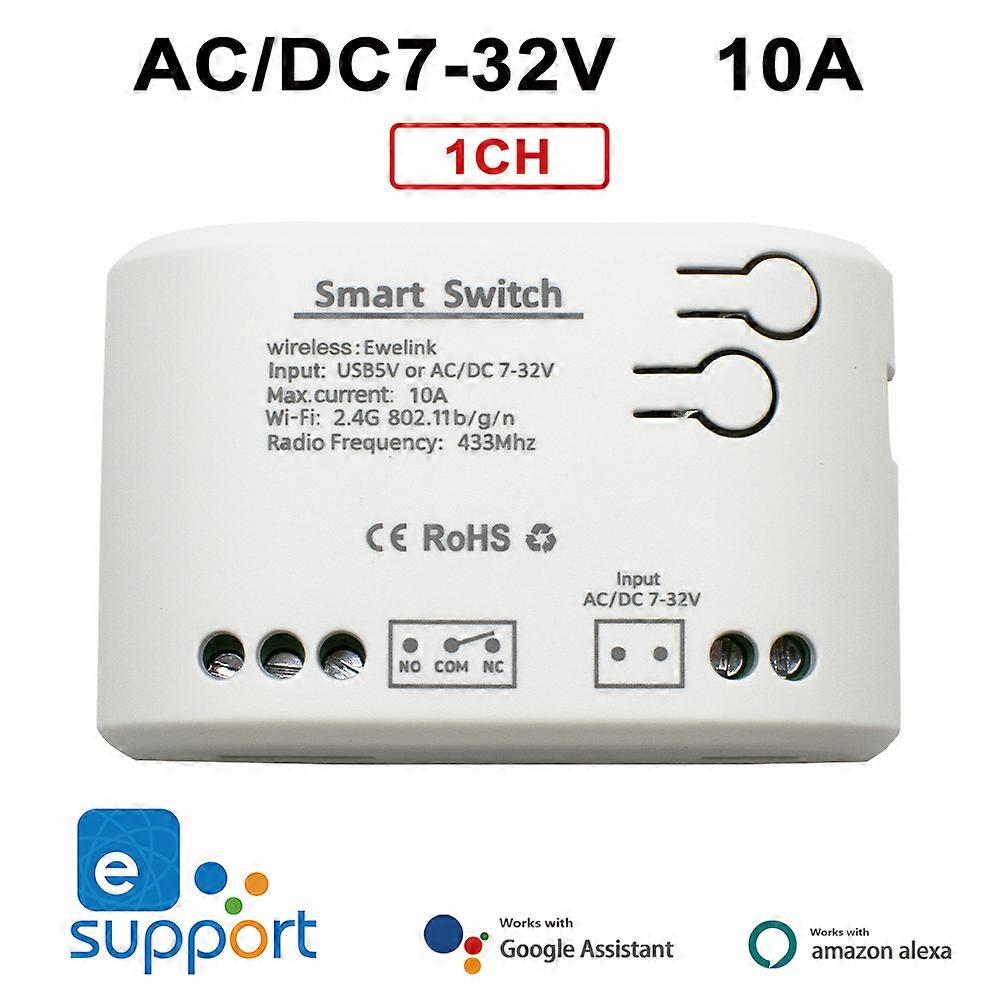 واي فاي التبديل الذكي 10A DC 7-32V 85-250V USB 5V 1CH 433MHz مع التطبيق مناسبة لمحركات الستائر أبواب المرآب أضواء LED