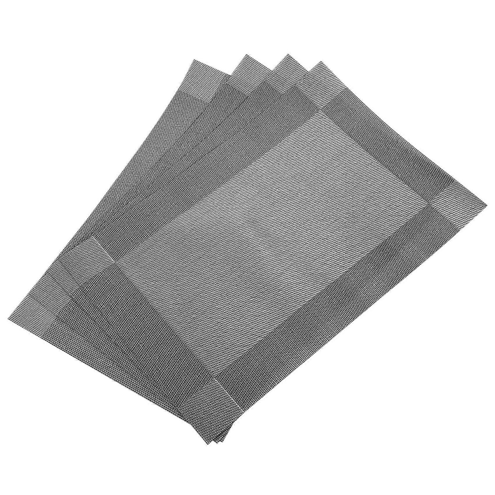 Placemat, Crossweave Woven Non-Slip Insulation Placemat Washable Table Mats Set of 4 (4Pcs Placemat