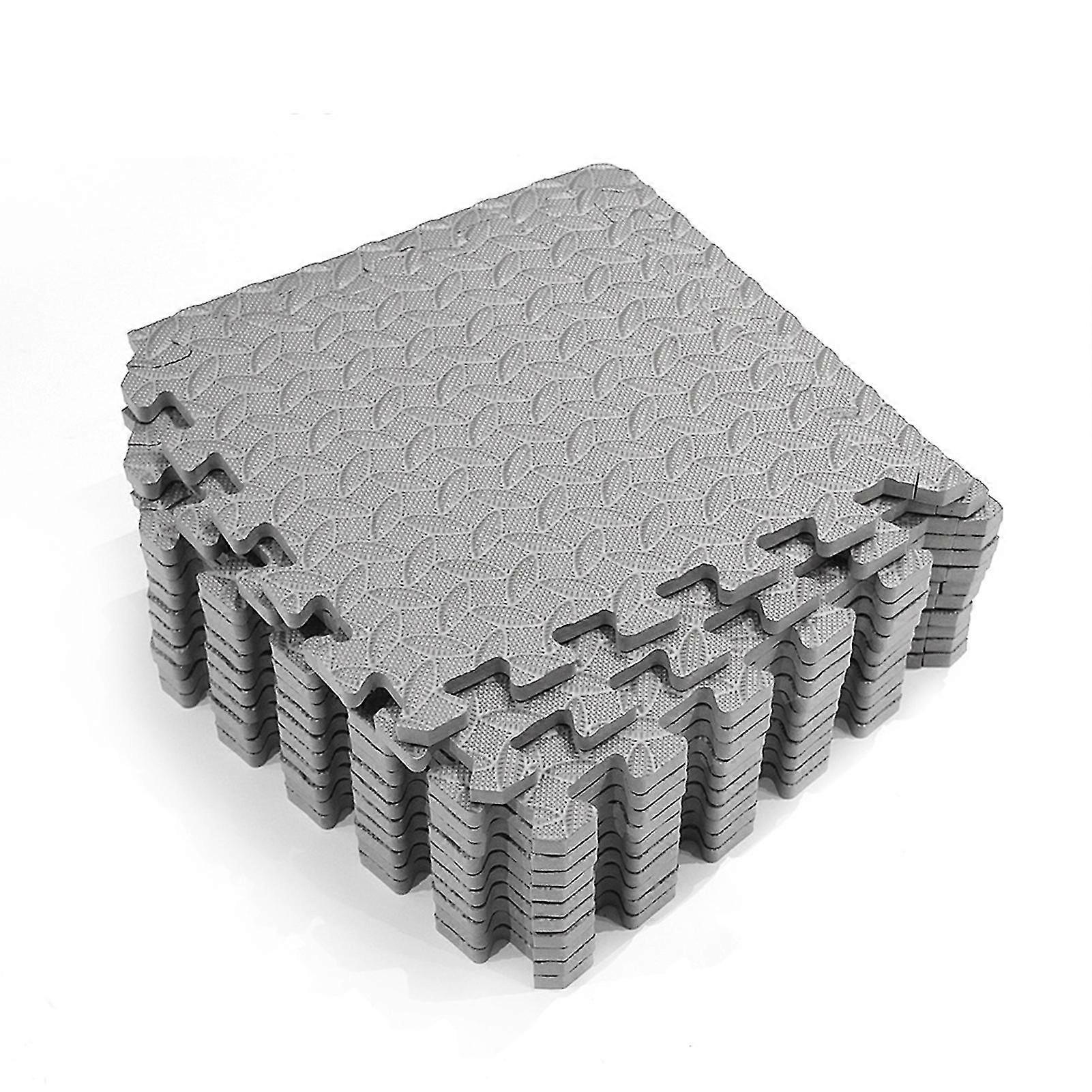 12pcs Interlocking Floor Mat Eva Puzzle Rubber Tiles Soft Foam Exercise Mats For Home Gym Yoga Fitness