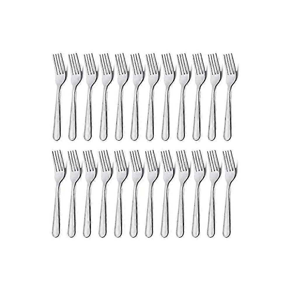 Conjunto de 24 garfos de jantar de 7,1 polegadas, talheres de prata e aço inoxidável, garfos de jantar, talheres, garfos