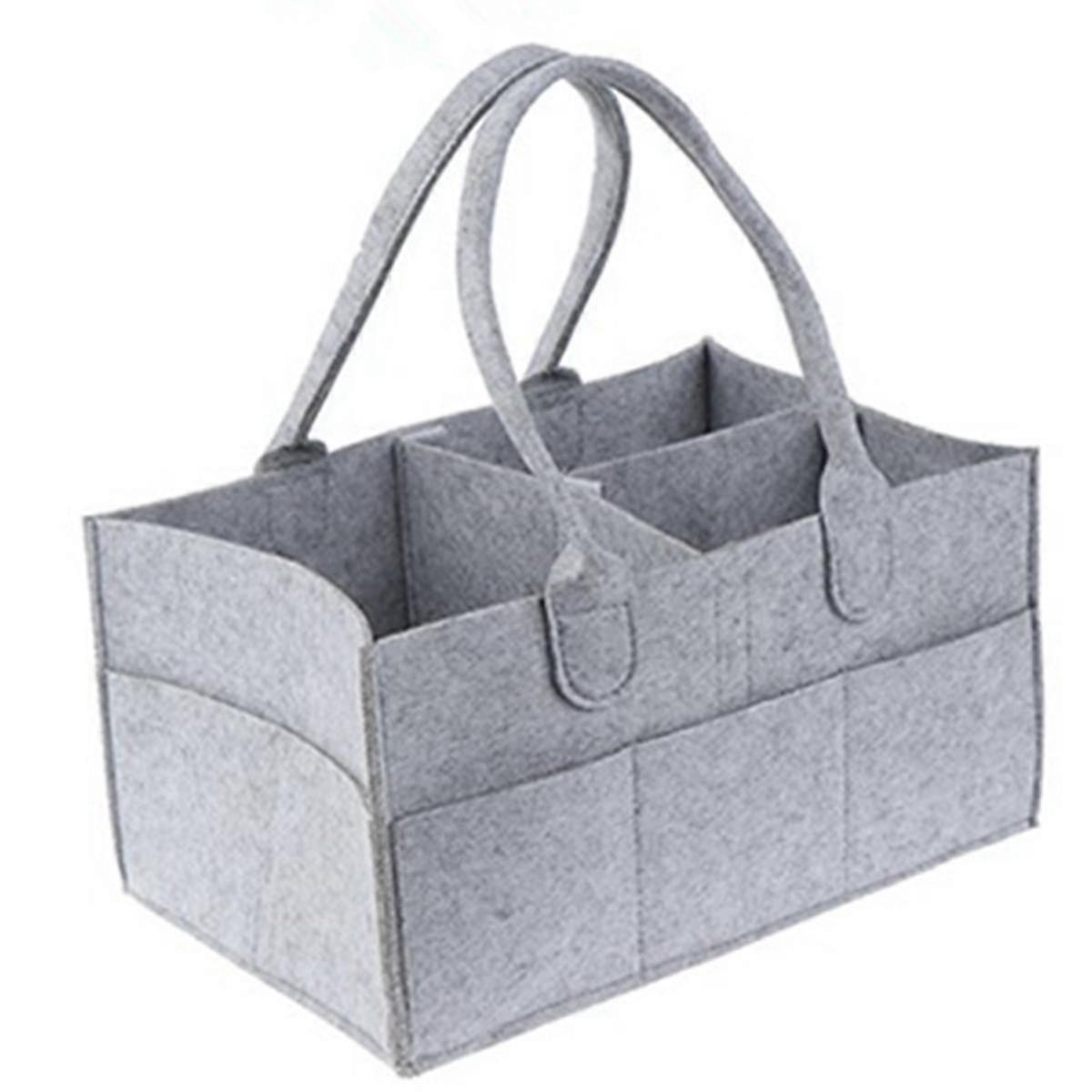 Baby Diaper Organizer Foldable Felt Storage Bag with Multi Pockets Flexible Compartments Colorful N