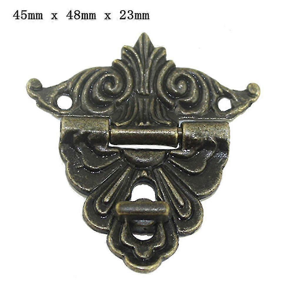 tre antikk messing dørlås hasp lås