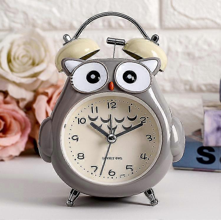kids alarm clock owl loud bell analog alarm clock silent non-ticking desk clock with betterlifefg