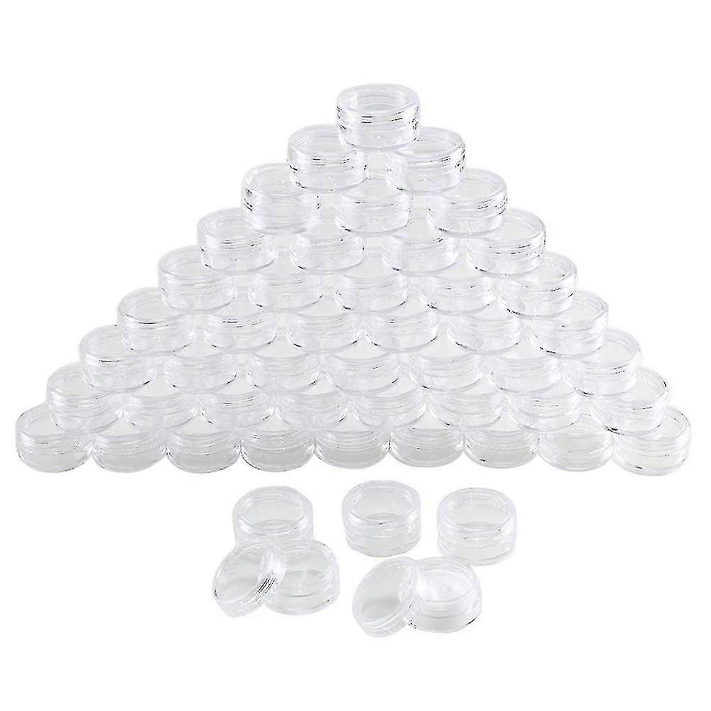 100 Pcs 5ml Clear Plastic Pot Jars Cosmetic Containers Sample Container Mini Bottle