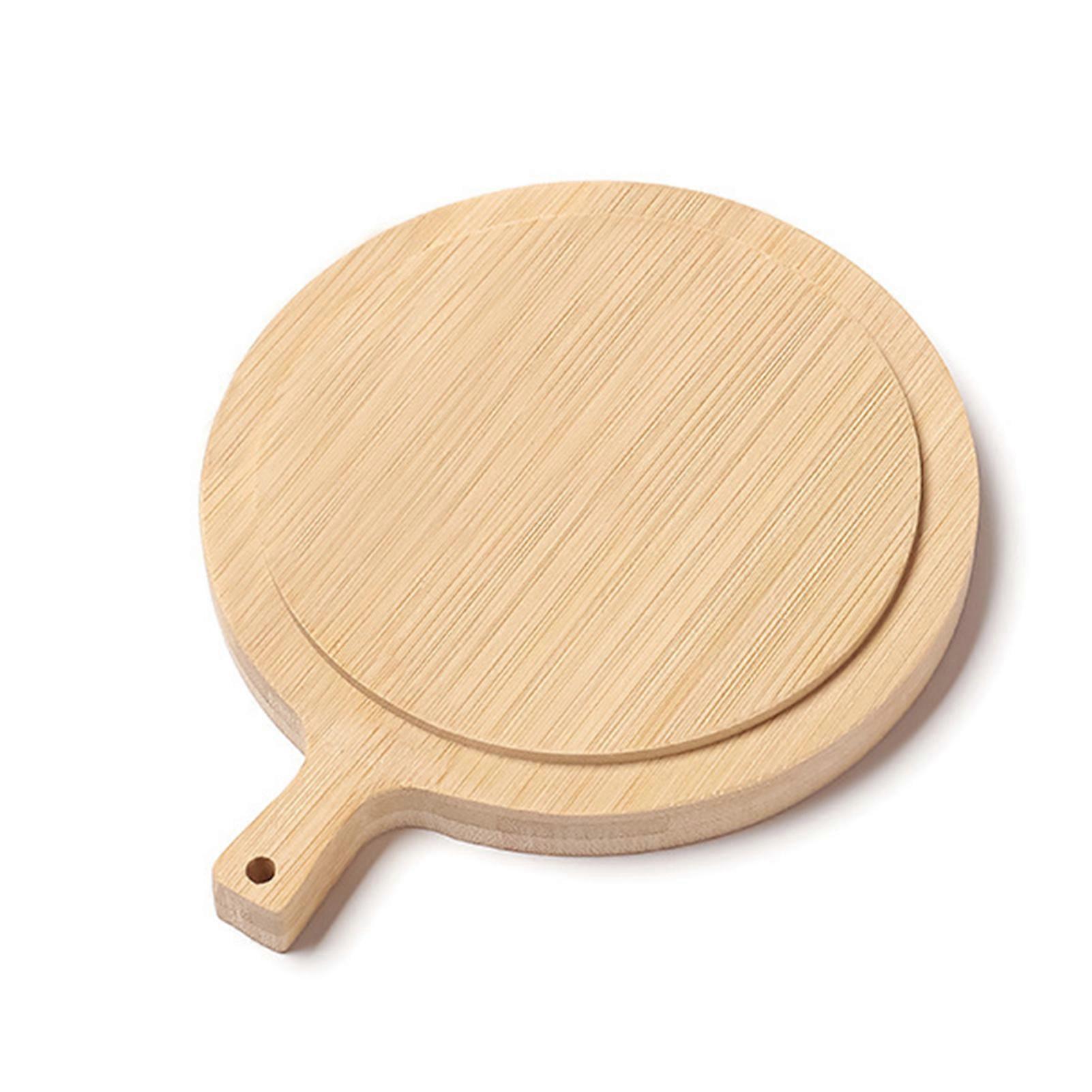 Outdoor Bamboo Small Vegetable Board Mini Round Beechwood Plate Wood Grain Pizza Paddle