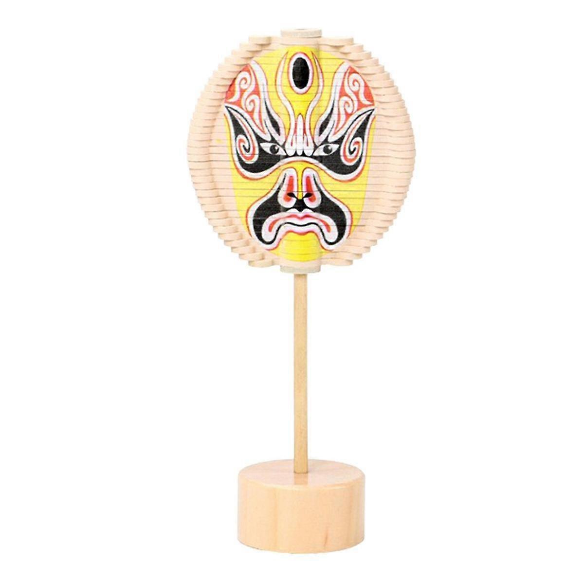 Wooden Spiral Lollipop Toys Rotating Spin Magic Wand Stress Relief for Adults Chinese Opera Face Ye