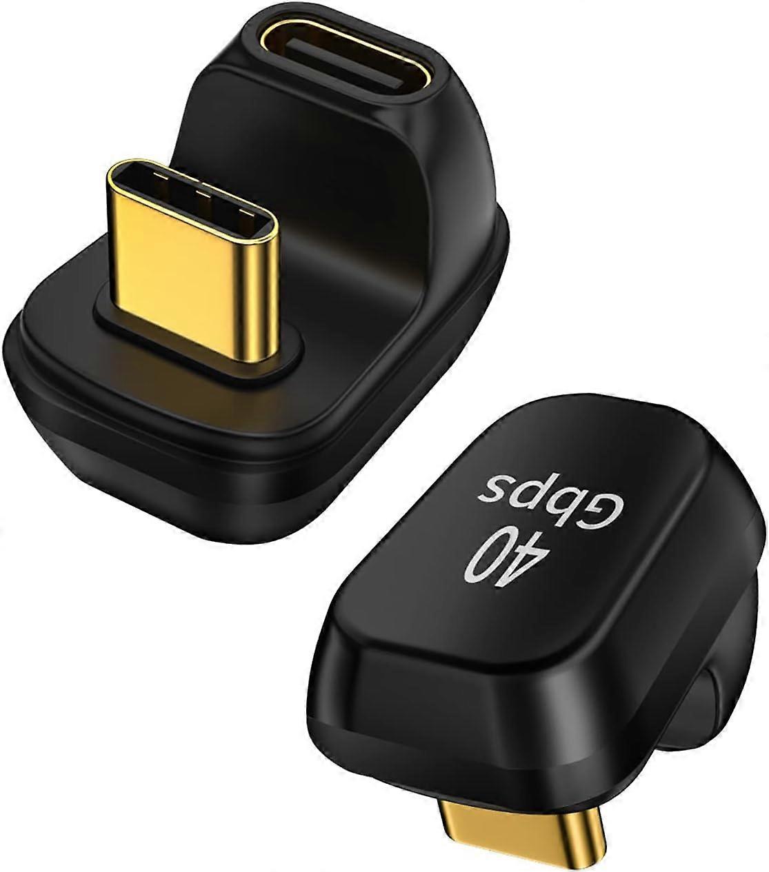 40Gbps USB C Adapter U-Shape USB4 Adapter 40Gbps(2 Pack),PD100w Fast Charging,Type-c Male to Female Extender for Nintendo Switch MacBook Pro Air iPad 