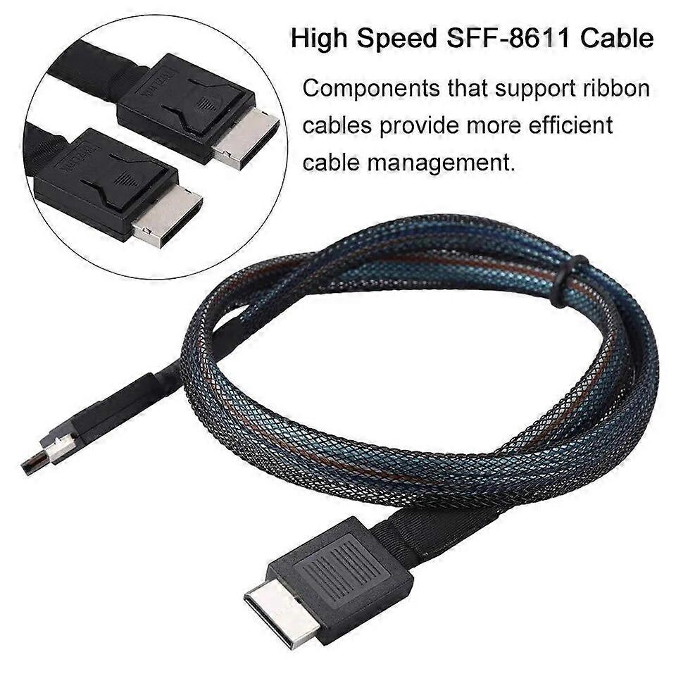0.5M Oculink SFF8611 Data Extension Cable MINI SAS Cable 24Gbps SFF-8611 to SFF-8611/8639 Server Data Transfer Line