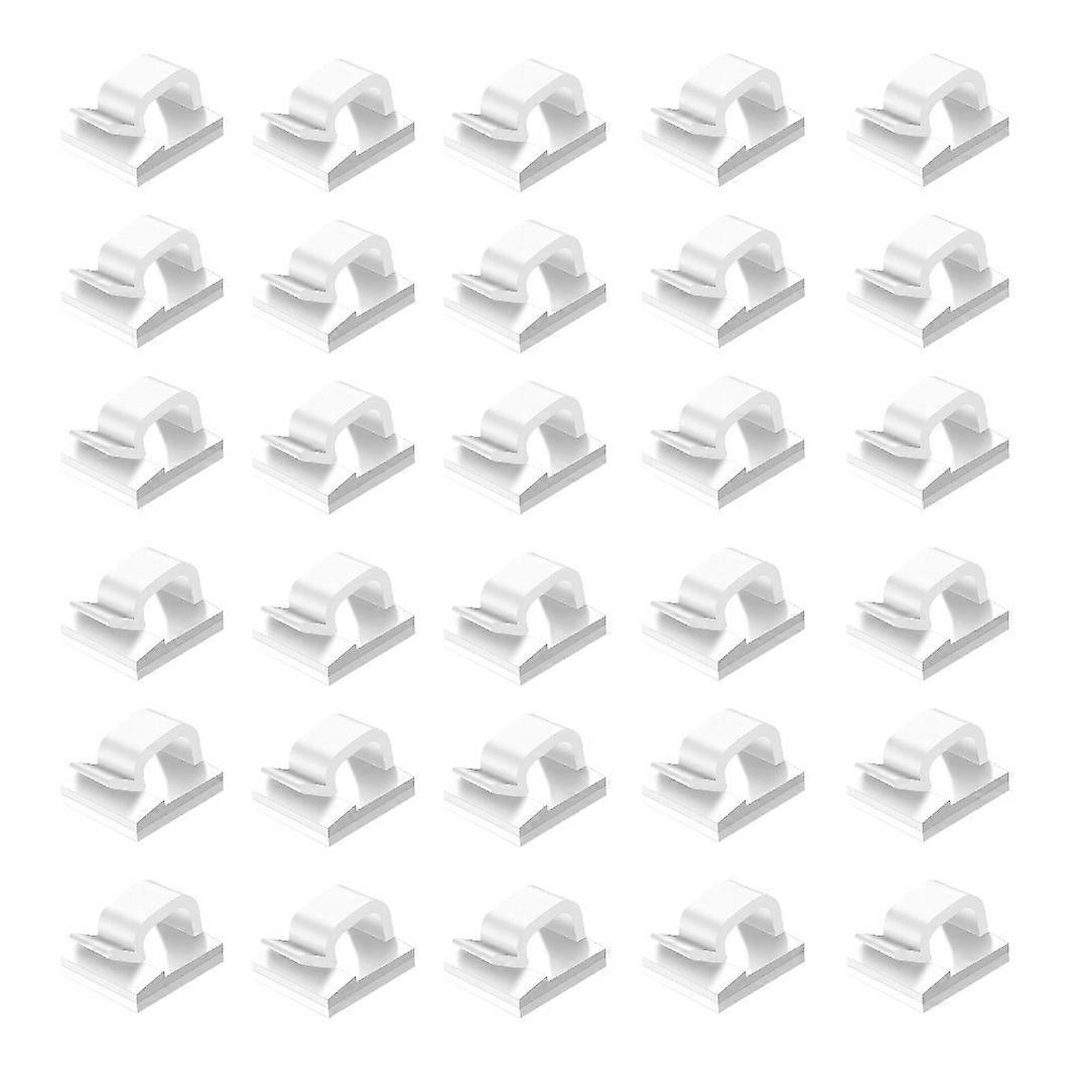 60Pc Adhesive Cord Holder Durable Strong Cable Wire Management for Car Office and Home White