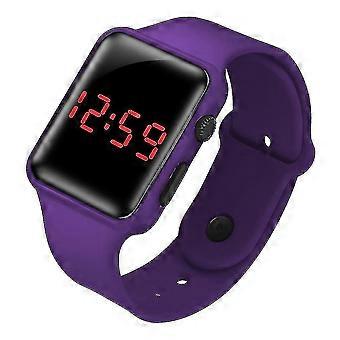 Kids Meisjes Jongens Sporthorloge Led Digitale Siliconen Horloges Unisex_ (happyshop) Paars