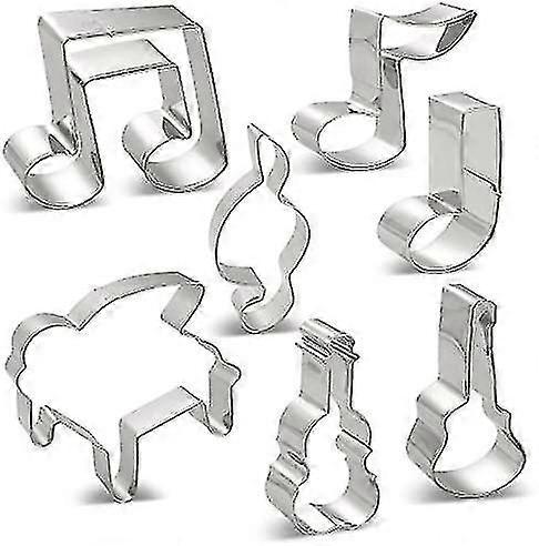 Music Notes Cookie Cutters Set - 7 Pcs - G Clef.eighth Note.2 Eighth Note.a