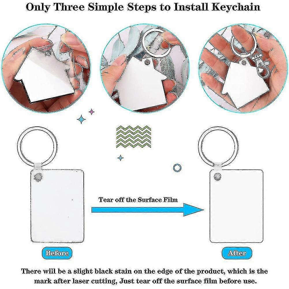 Compatible Withsublimation Keychain Blanks,blank Keychain For Heat Transfer
