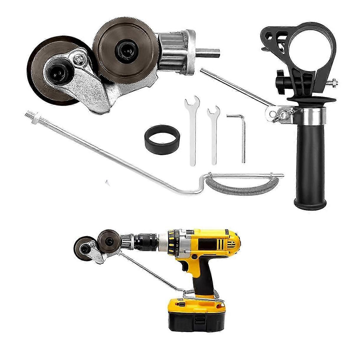 Electric Drill Plate Cutter Attachment Metal Cutter Sheet Metal Cutter Drill Attachment Double Head