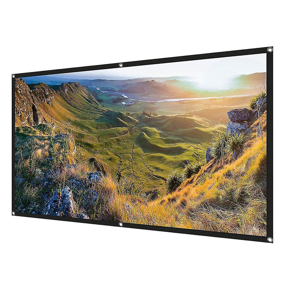 100 Inch Projector Screen,16:9 Hd Foldable Anti-crease Screen Portable