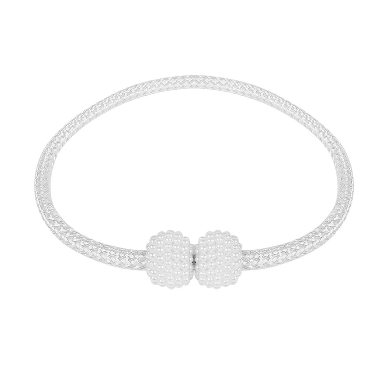 Magnetic Curtain Tiebacks with Pearl Easy Using Curtain Fixing Buckle for Bedroom Balcony