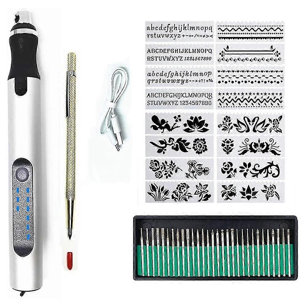 Engraving Pen Cordless Mini Carving Pen With 3 Adjustable Speed 300mah Rechargeable Engraver Machin