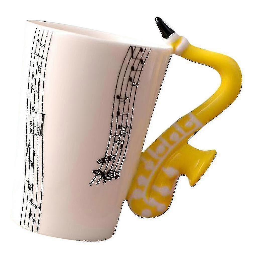 Keramisk kopp kaffemugg Instrument Mugg Creative Gift Svart Gitarr