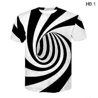 Men 3d Optical Illusion Swirl Print Short Sleeve Tee T-shirt Tops