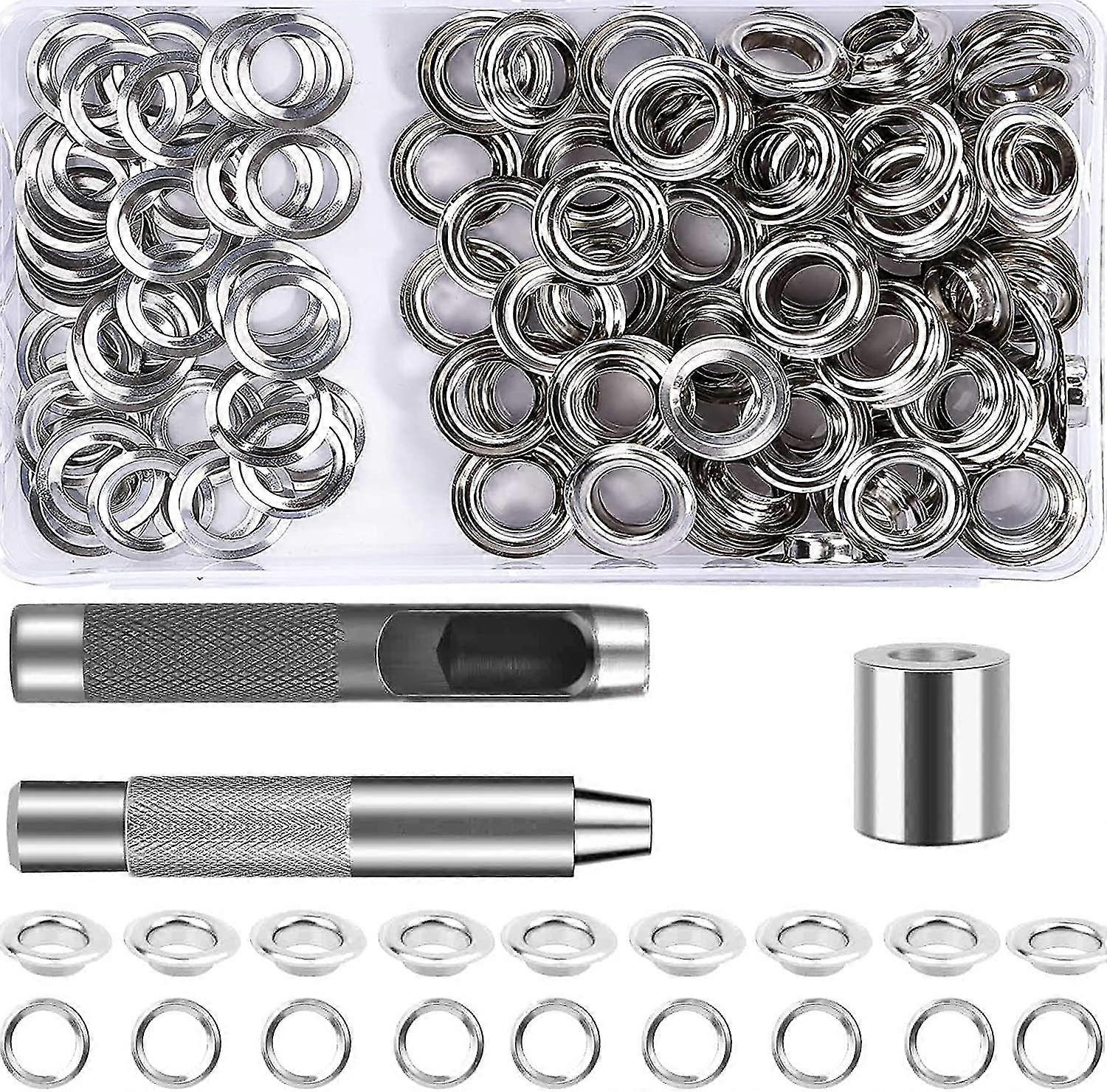 Grommet Eyelet Tools Kit, 120 Sets Grommet Tool Eyelet Kit Eyelet Tools For Tarp Cloth Diy Craft