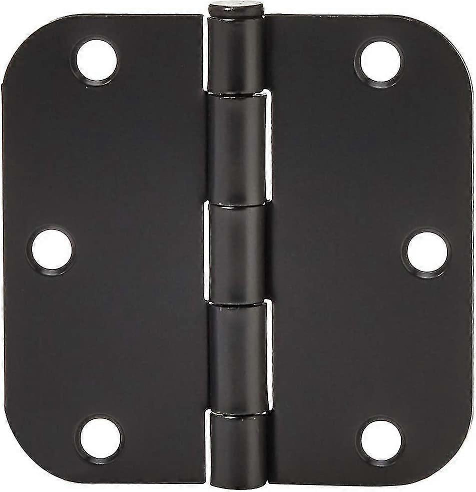 Rounded 3.5 Inch X 3.5 Inch Door Hinges, 10 Pack, Matte Black