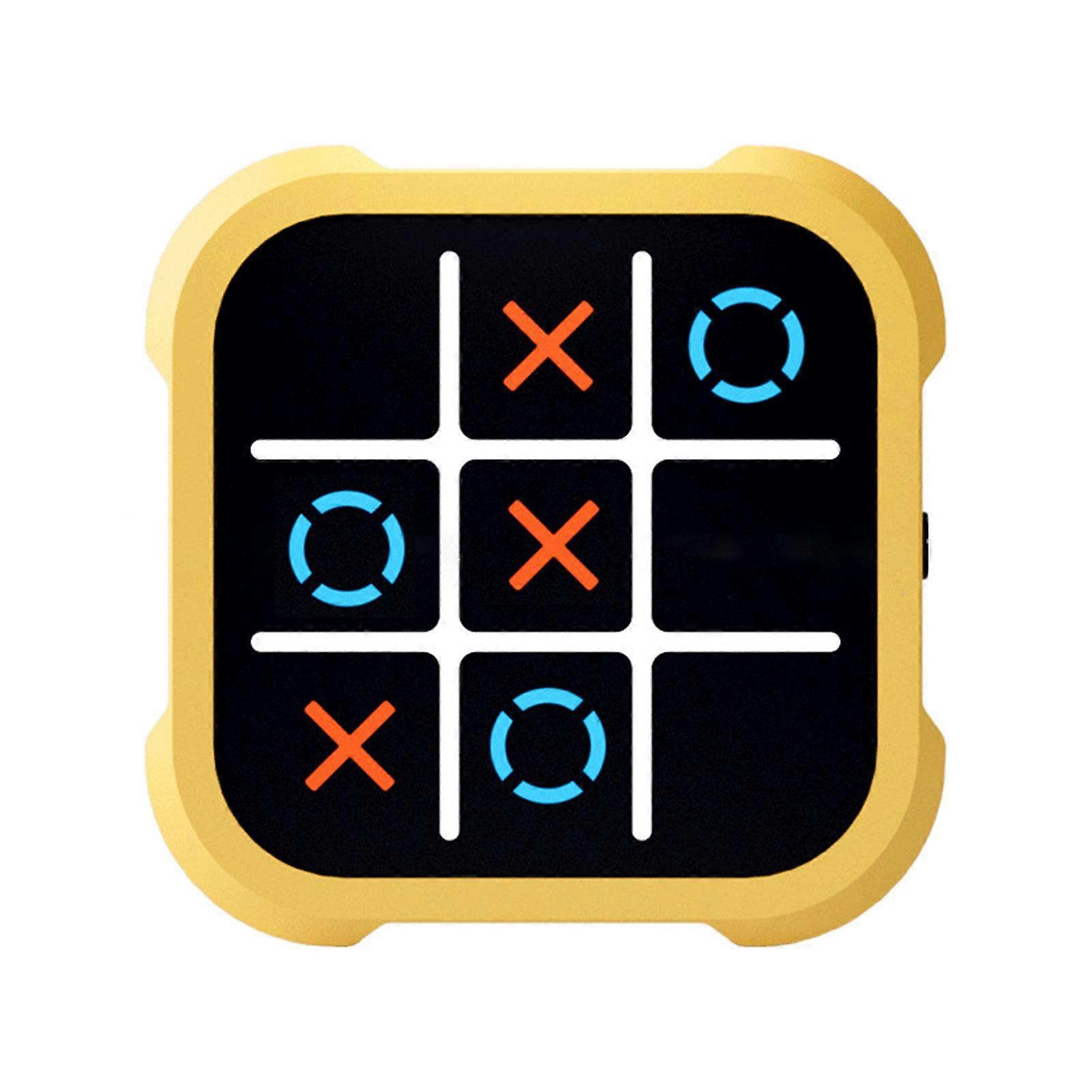 Kids Electric Game Console Toy 3-In-1 XO Puzzle Socket Chess Memory Game Portable Educational Handheld Game Machine Toddlers Boys Girls Gift