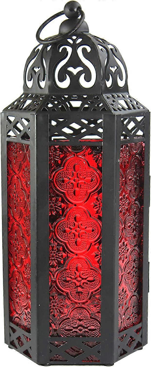 Moroccan Decorative Candle Lantern Holder, Red