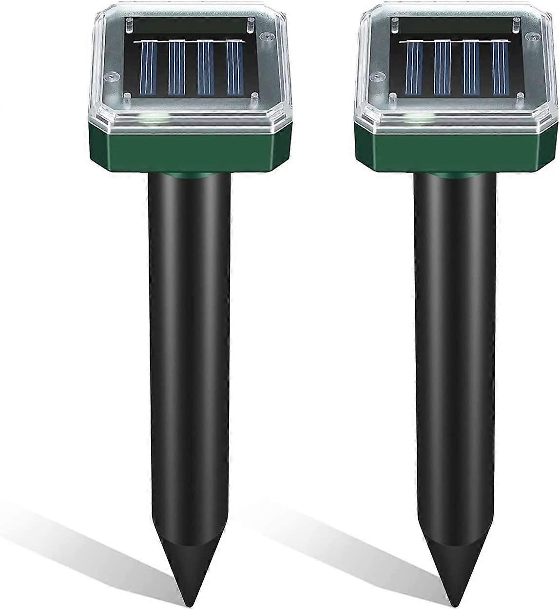 2 Pcs Solar Mole Repellent, Solar Mole Repeller Ultrasonic