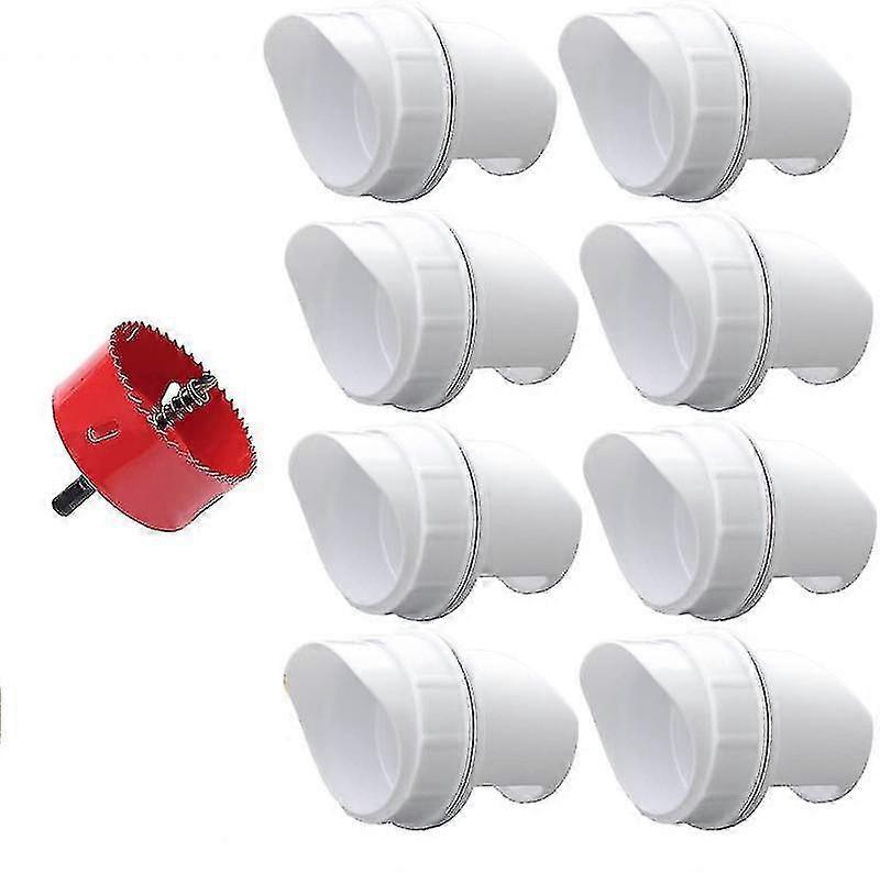 Poultry Feeder Chicken Duck Feeder With 8 Feeder Ports Plastic Gravity Automatic Chicken Feeder Suitable For Buckets Barrels