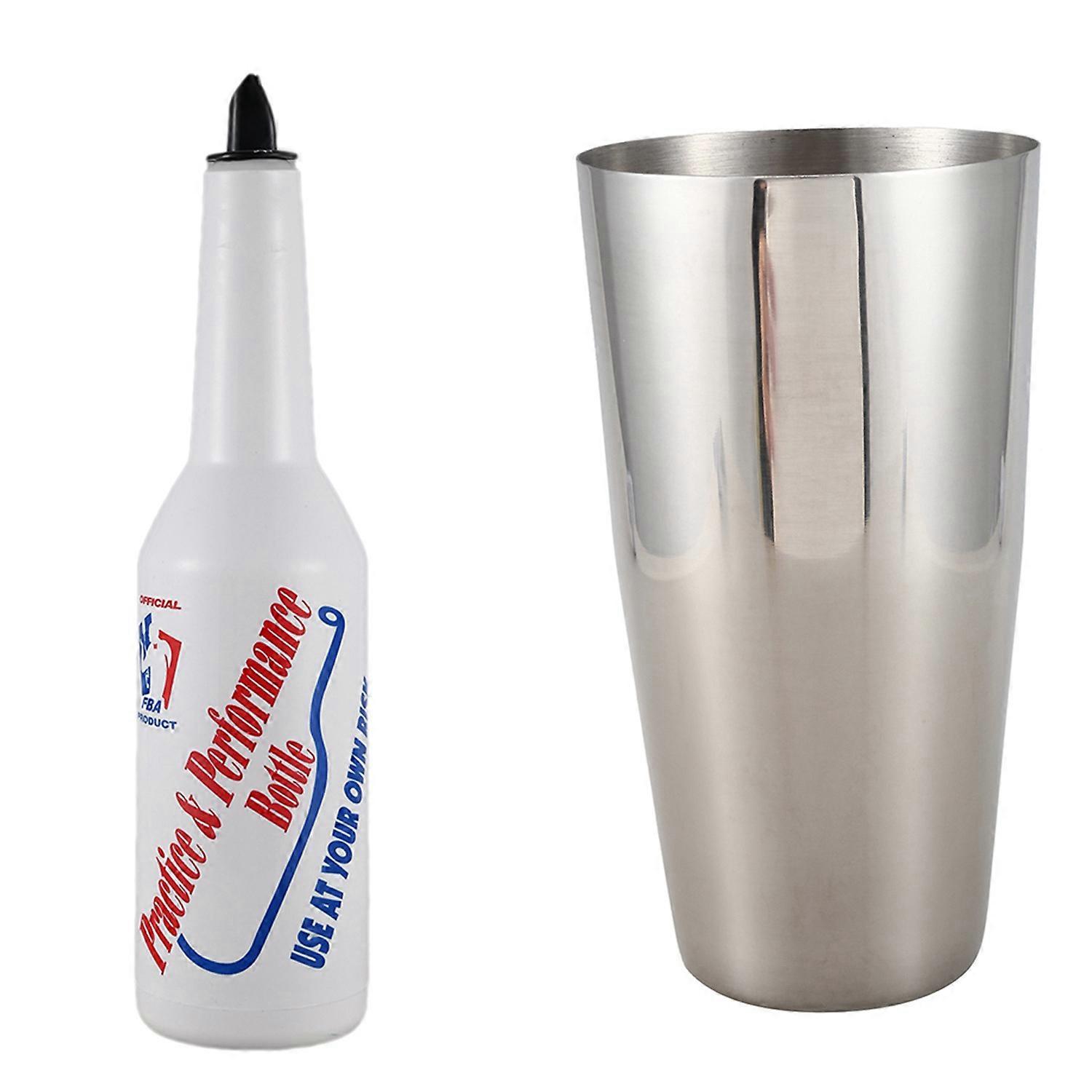 2 Pcs Flair Bartender Bartending Practice Bar Pub Bottle Wine Cocktail Shaker for Flair Bartenders