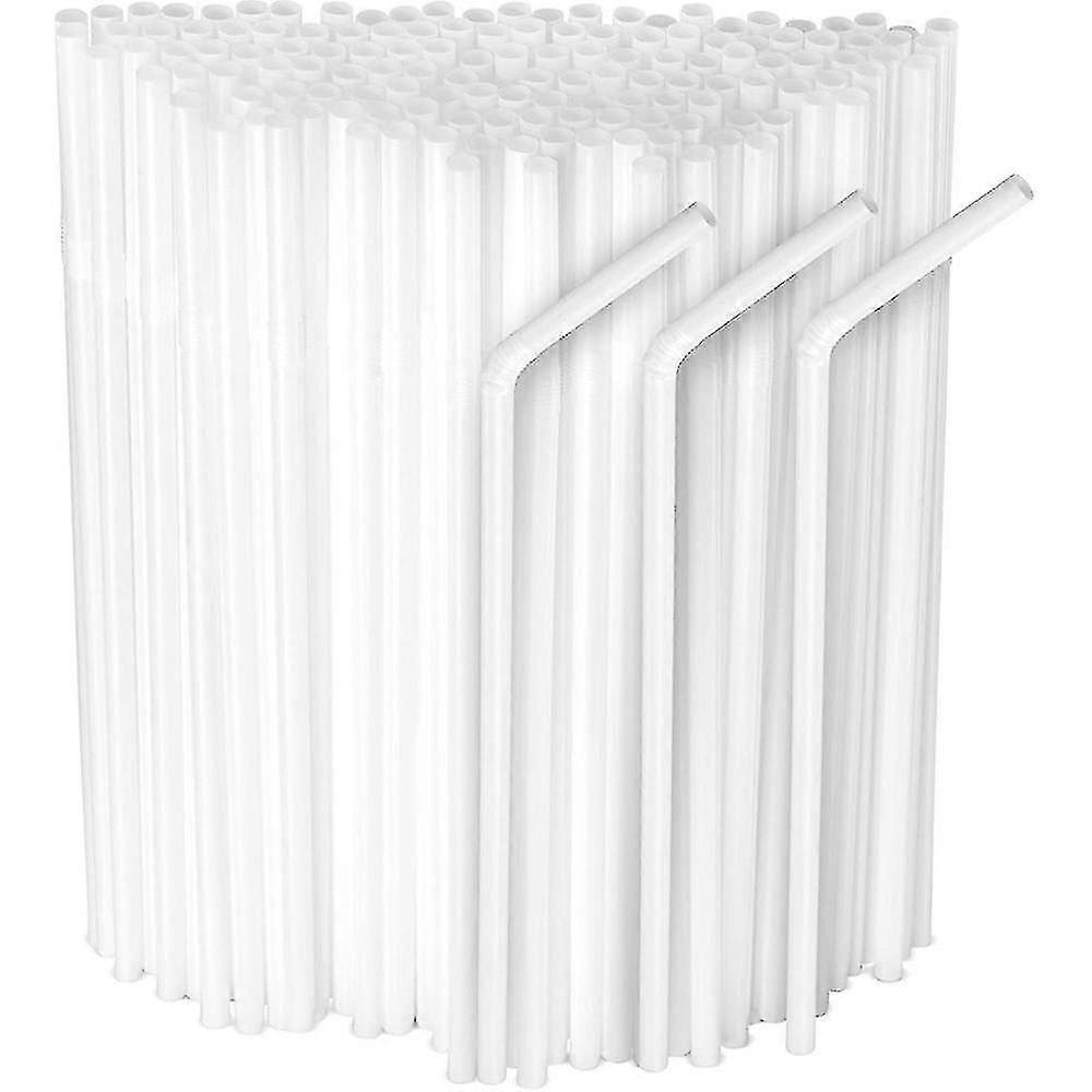 200pcs Extended Straws Plastic,bpa-free Drinking Straw,white