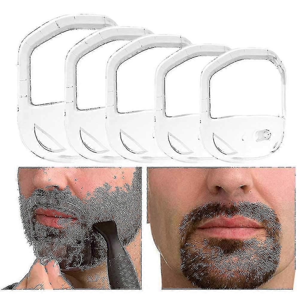 Beard Shaper Goatee Mustache Grooming Tool Face Hair Styling Template For Man 5 Pcs/set, Salon Mustache Beard Styling Template