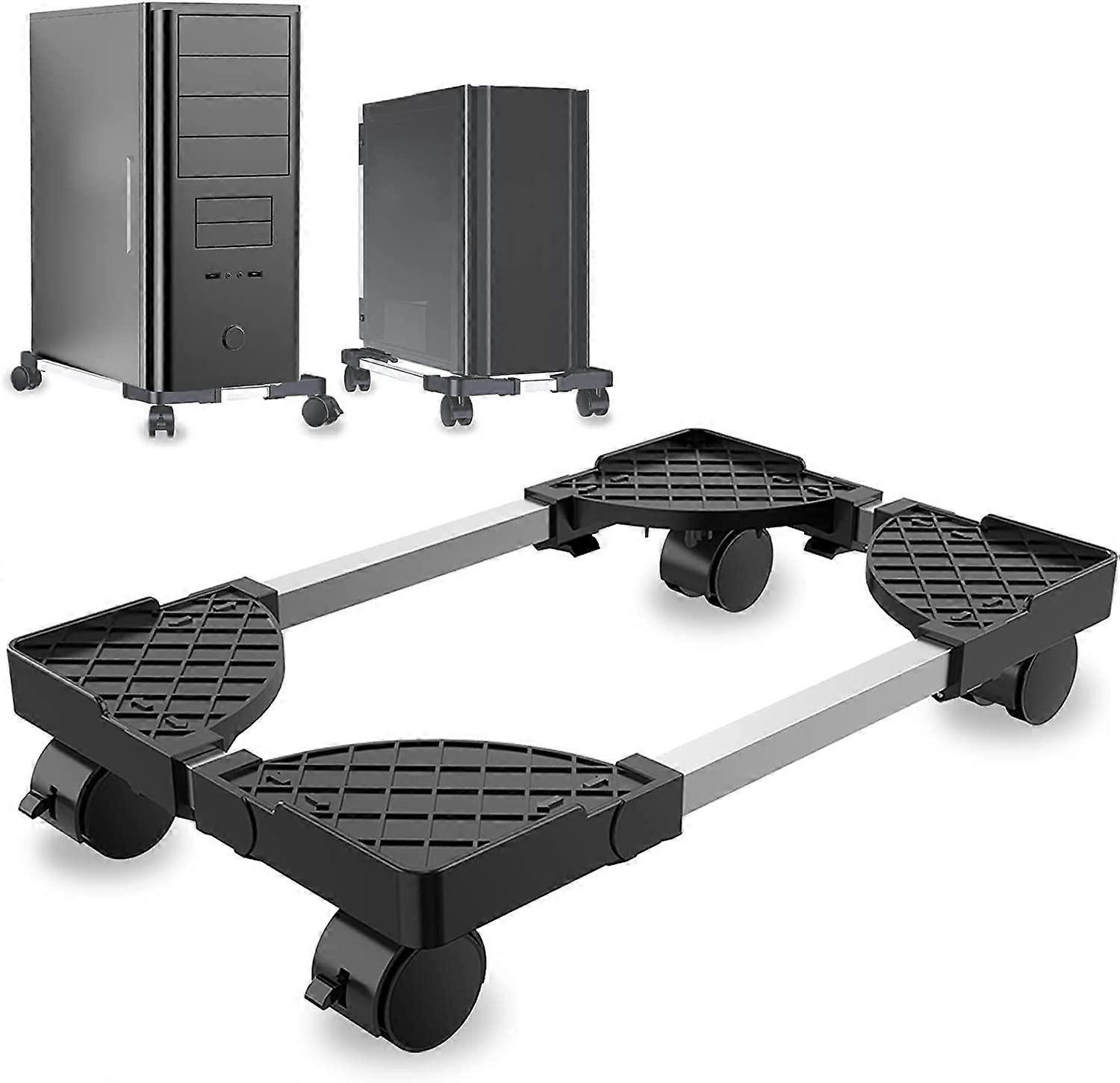 Computer Tower Stand, Desktop Stand, Adjustable Mobile CPU Stand with Rolling Caster wheels, PC Tower Stand Holder for Floor Carpet Gaming PC Case, Fi