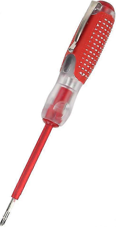 Mains Tester Screwdriver, Test Pen Screwdriver Electrical Tester, 100-500v Voltage Tester Slotted Screw Driver Pen With Skid-proof Handle - Red