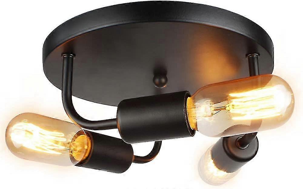 Vintage Ceiling Light,3-light Ceiling Lamp For Decration(black)