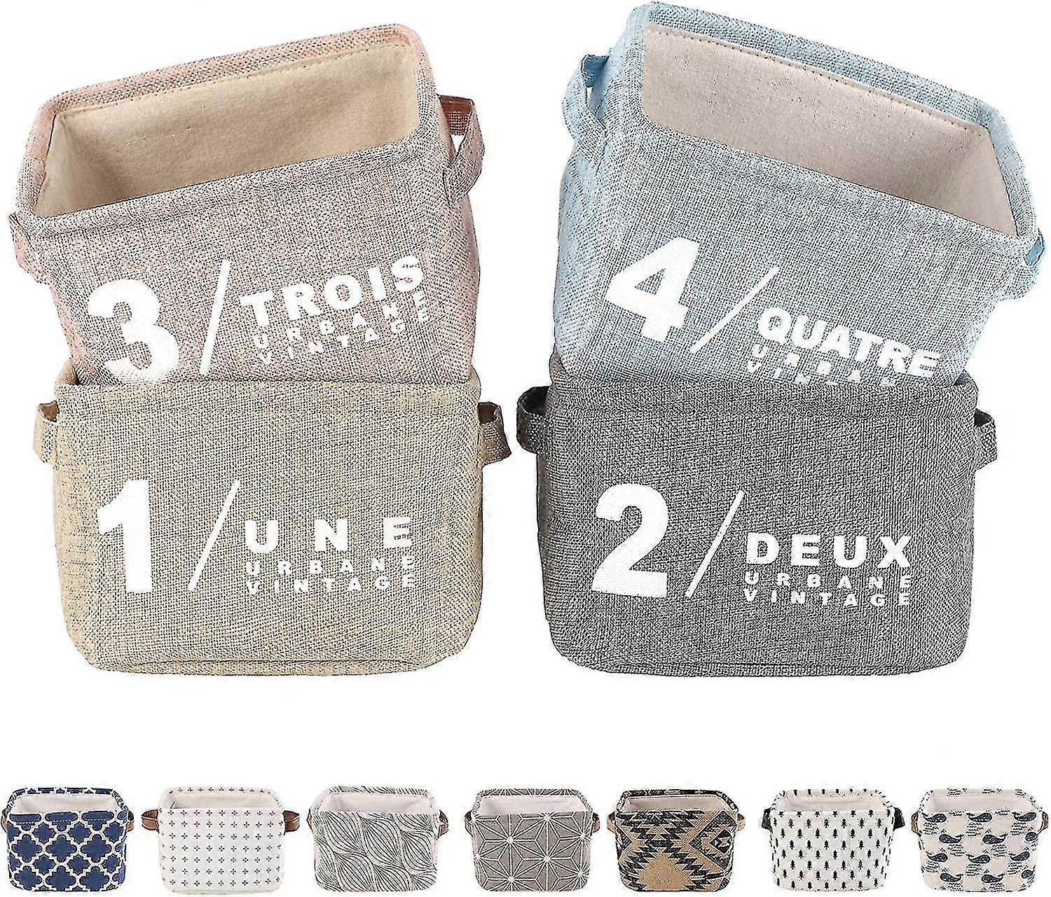 Fabric Desktop Storage Box Storage Basket Box Foldable Cosmetic Dressing Table