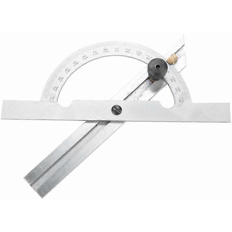 Protractor 0-180 Degree Carbon Steel Adjustable Round Head Protractor 100 x 150mm Goniometer Angle Finder Gauge for All Types of Angle Measurements Si